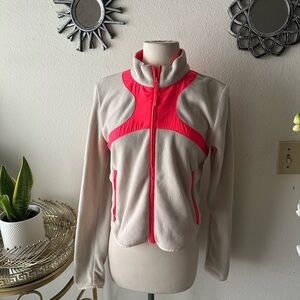 Free people intimately fleece zip up jacket lightweight outdoor Sz S reflective